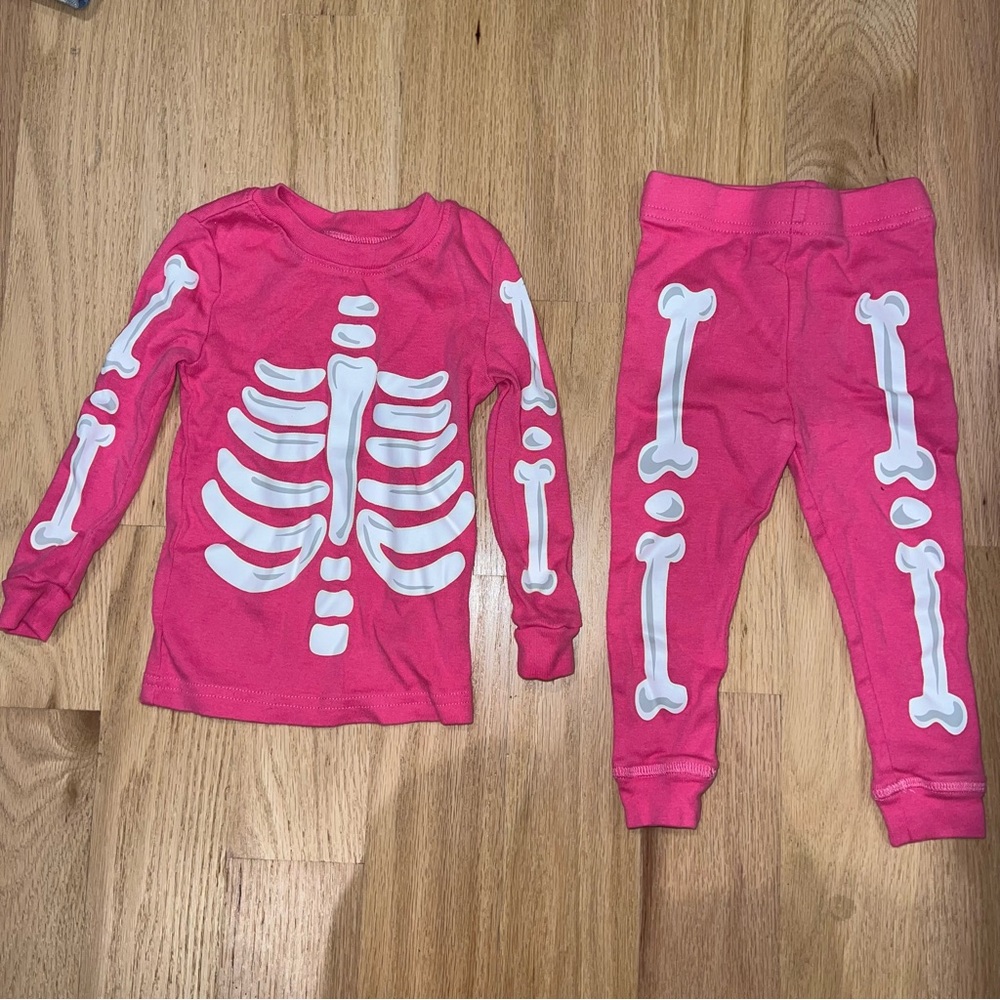 Pink Skeleton Halloween Pajama Set